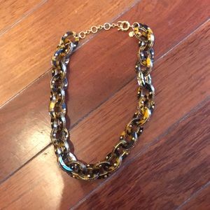 J. Crew Tortoise and Glitter Link Necklace